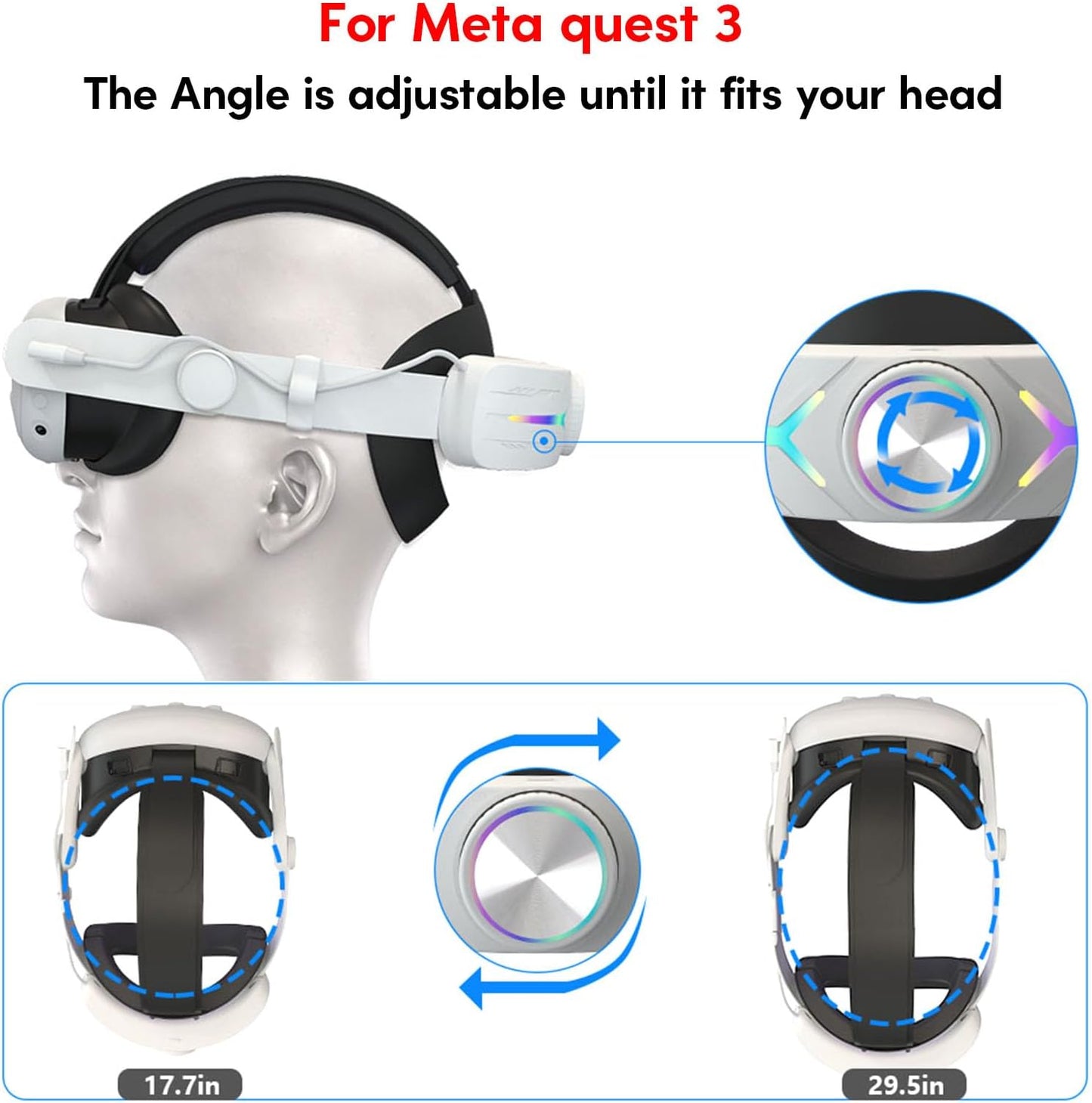 国境を越えた新しいMeta quest3ヘッドセットRGB電子調整ヘッドセット8000mAh VRヘッドセットVRアクセサリー
