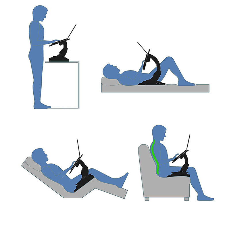 コンピューターデスク、ベッドの上に横になって遊ぶ、デスクの上にノートパソコン、ベッドの上に木製の折りたたみ式角度調節可能