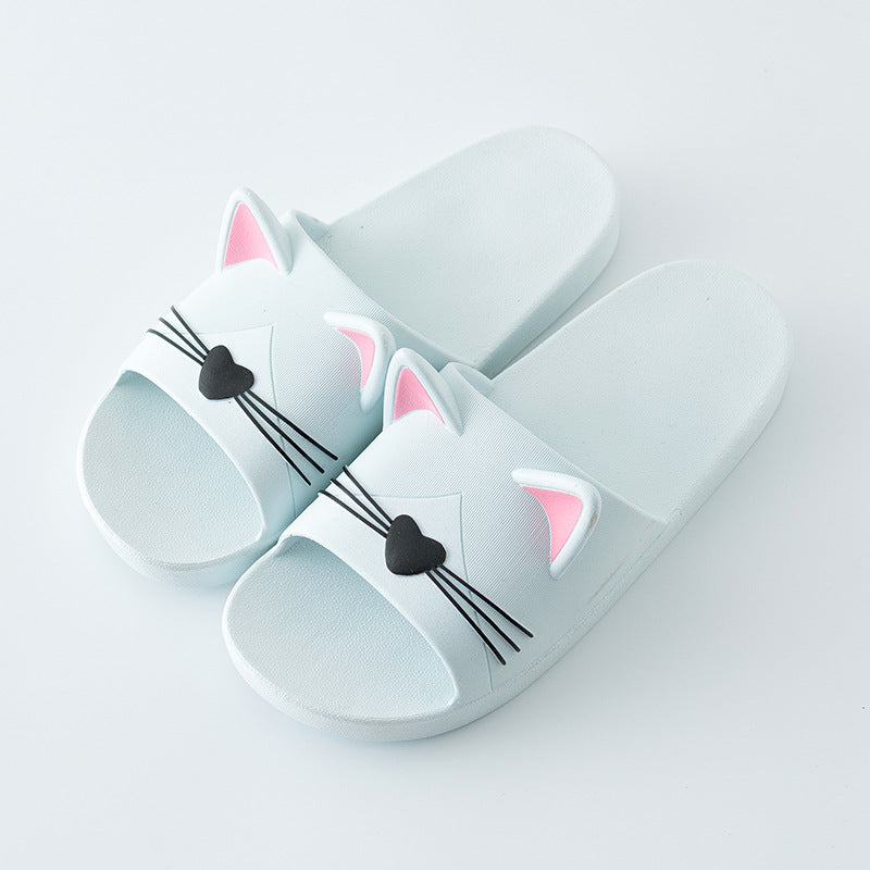 レディーススリッパ かわいい漫画猫 室内浴室動物スリッパ カップルスライド デザイナーフリップフロップ ソフトシューズ