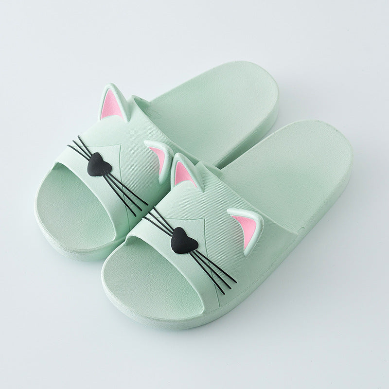 レディーススリッパ かわいい漫画猫 室内浴室動物スリッパ カップルスライド デザイナーフリップフロップ ソフトシューズ