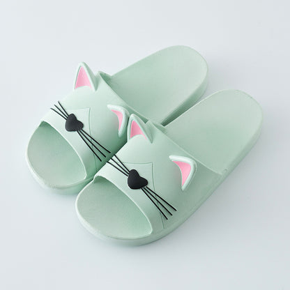 レディーススリッパ かわいい漫画猫 室内浴室動物スリッパ カップルスライド デザイナーフリップフロップ ソフトシューズ