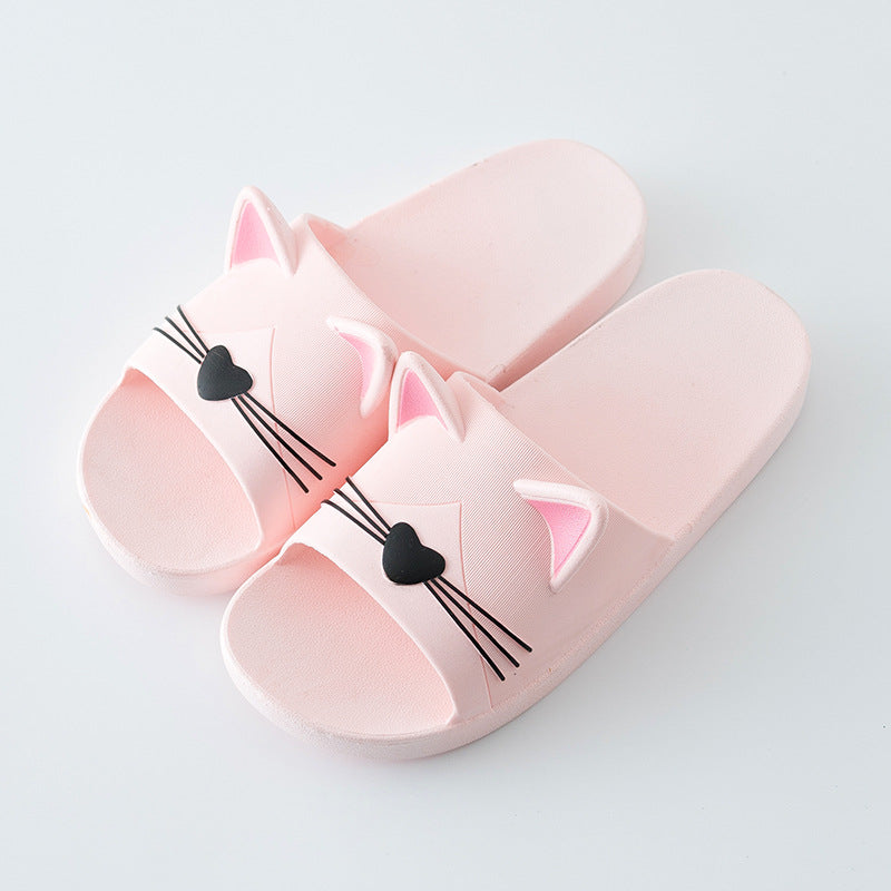レディーススリッパ かわいい漫画猫 室内浴室動物スリッパ カップルスライド デザイナーフリップフロップ ソフトシューズ