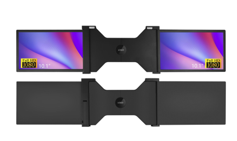 ノートパソコン用ポータブルデュアルスクリーン（トライスクリーン）モニター