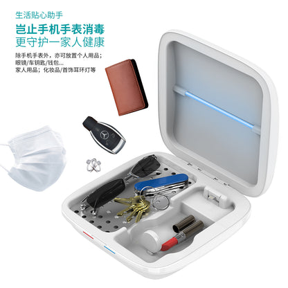 Apple AirPodspro Bluetoothヘッドセット、携帯電話時計のワイヤレス充電用4イン1 UV消毒ボックス