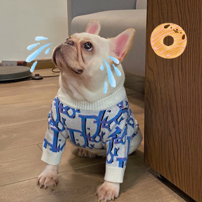 Pet trendy brand Internet celebrity clothes dog cat French dog Teddy Schnauzer Internet celebrity puppy autumn and winter sweatshirt sweater