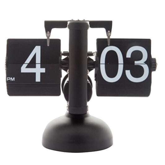 小型バランス自動シングルフットダブルフットページめくりテーブルクロックデスクベッドサイドテーブルクロッククラシッククリエイティブクロックメタル振り子時計