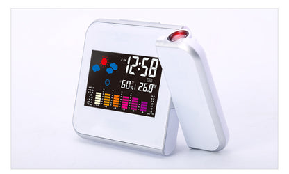 クリエイティブファッション LED 電子時計 目覚まし時計 天気予報時計 8190 投影 永久カレンダー 電子時計