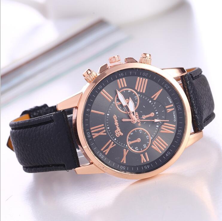 爆発モデルジュネーブベルトウォッチダブルレイヤー3アイ6針メンズベルトウォッチジュネーブウォッチスポット卸売