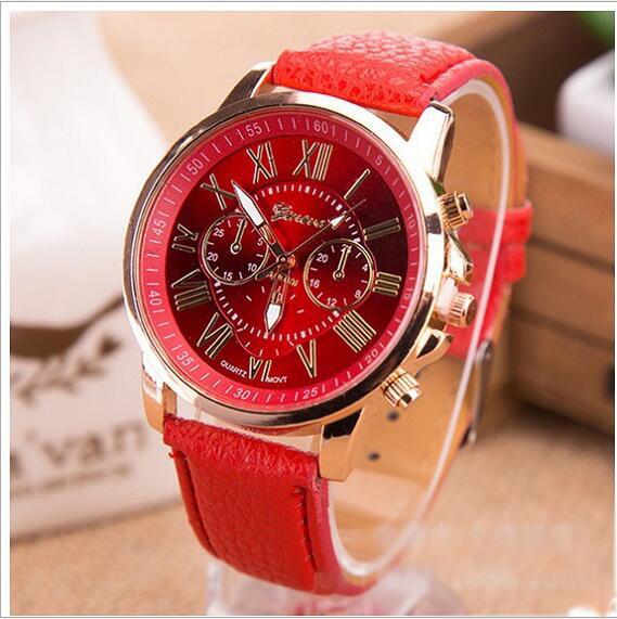 爆発モデルジュネーブベルトウォッチダブルレイヤー3アイ6針メンズベルトウォッチジュネーブウォッチスポット卸売