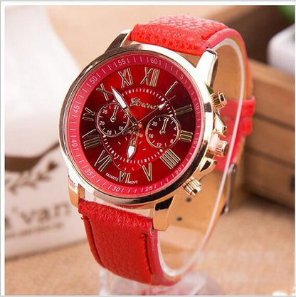 爆発モデルジュネーブベルトウォッチダブルレイヤー3アイ6針メンズベルトウォッチジュネーブウォッチスポット卸売