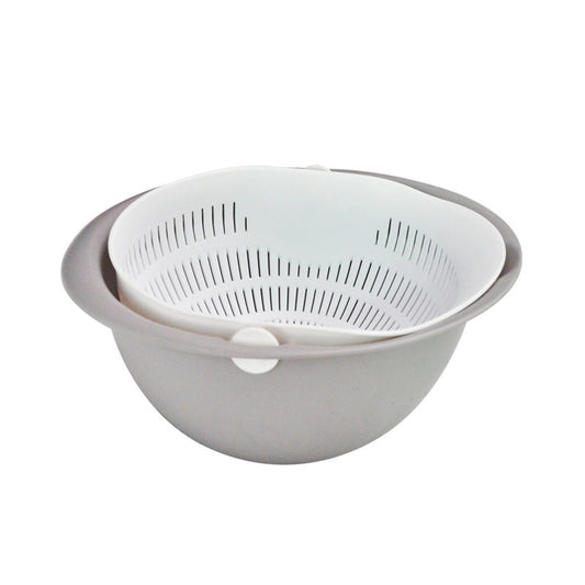 新しい多機能収納バスケットプラスチックポータブルラウンドダブルドレインバスケットフルーツバスケット野菜バスケット