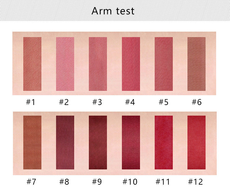 ランマンニ マットリップスティック リップグロス付き 12 本のリップスティック セット