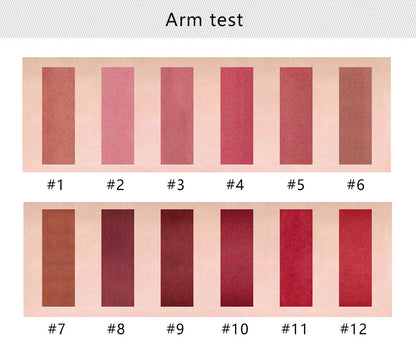 ランマンニ マットリップスティック リップグロス付き 12 本のリップスティック セット