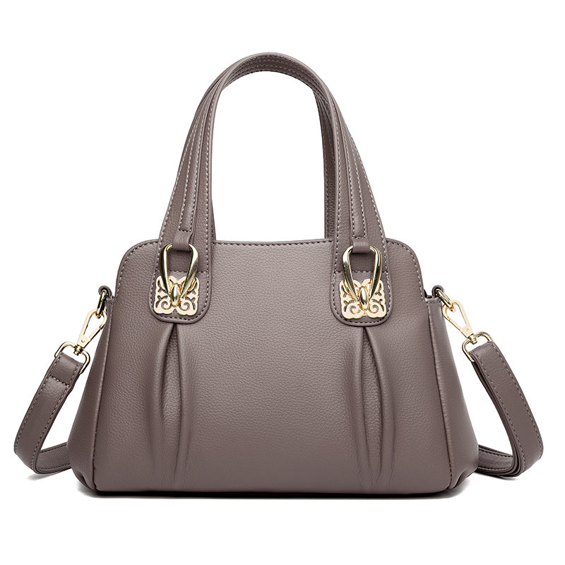 バッグ 新作 中高年女性 カジュアル ソフトレザー 大容量 メッセンジャーバッグ ファッション トレンド ハンドバッグ レディースバッグ