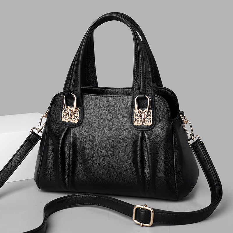 バッグ 新作 中高年女性 カジュアル ソフトレザー 大容量 メッセンジャーバッグ ファッション トレンド ハンドバッグ レディースバッグ