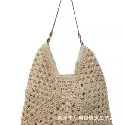 新しいスタイルの小さな新鮮な甘いスタイルの編み込みストローバッグファッショナブルなインスタイルトレンディなレディースバッグショルダーバッグペーパーロープバッグ