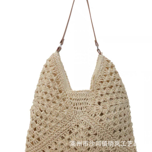 新しいスタイルの小さな新鮮な甘いスタイルの編み込みストローバッグファッショナブルなインスタイルトレンディなレディースバッグショルダーバッグペーパーロープバッグ