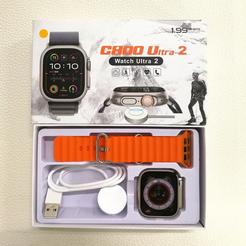 スマートウォッチ T800U ワイヤレス充電器 (オレンジ) – スタイルとテクノロジーを手首に！