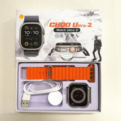 スマートウォッチ T800U ワイヤレス充電器 (オレンジ) – スタイルとテクノロジーを手首に！