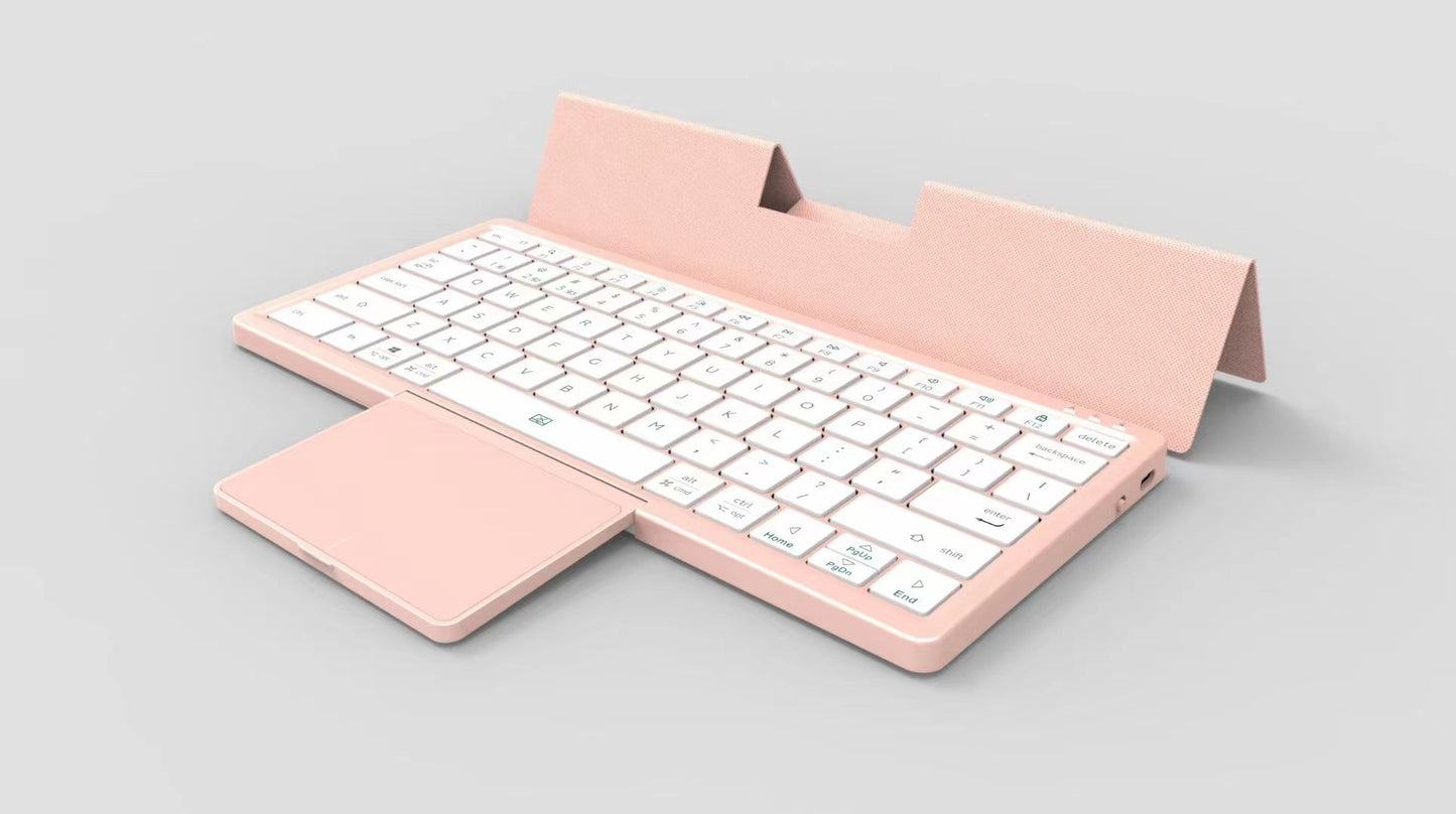 新着ワイヤレス Bluetooth キーボード タブレット 電話 コンピューター PU レザー 隠しタッチパッド ポータブル