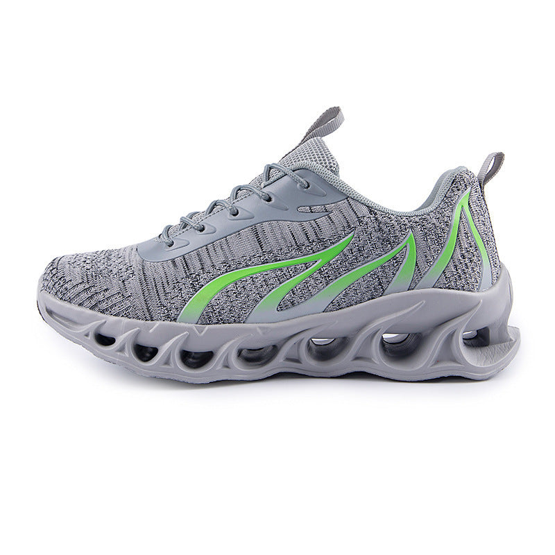 スニーカーメンズシューズクロスボーダー通気性フライニットスニーカー炎ファッショントレンドライトソールランニングシューズ