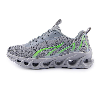 スニーカーメンズシューズクロスボーダー通気性フライニットスニーカー炎ファッショントレンドライトソールランニングシューズ