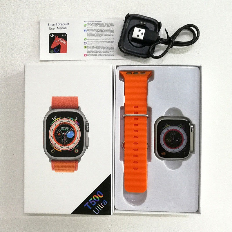 スマートウォッチ T800U ワイヤレス充電器 (オレンジ) – スタイルとテクノロジーを手首に！