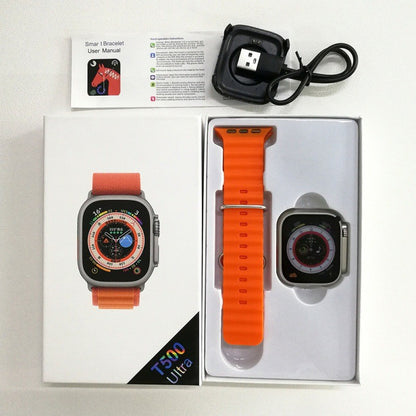 スマートウォッチ T800U ワイヤレス充電器 (オレンジ) – スタイルとテクノロジーを手首に！