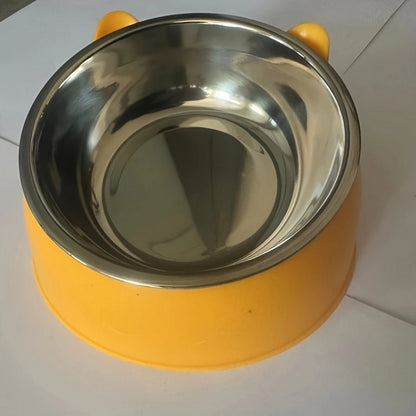 ステンレススチール製猫ボウル犬ボウル猫首保護ボウル斜め取り外し可能透明給水ボウルペット用品国境を越えた