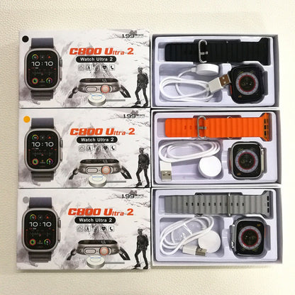 スマートウォッチ T800U ワイヤレス充電器 (オレンジ) – スタイルとテクノロジーを手首に！