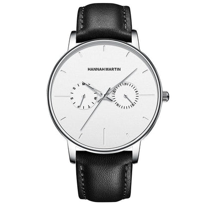 メンズ多機能防水クォーツ時計トップレイヤー牛革時計学生トレンドニッチブランドinsビジネスウォッチ