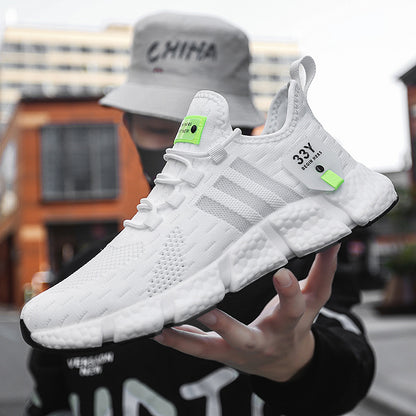 通気性のある軽量ニットメッシュランニングシューズ メンズカジュアルスニーカー