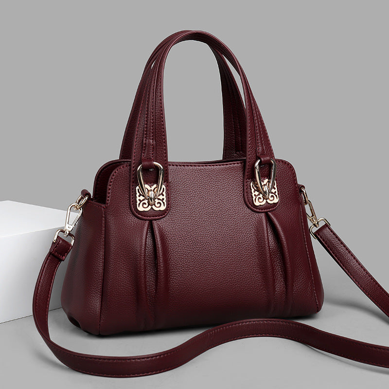 バッグ 新作 中高年女性 カジュアル ソフトレザー 大容量 メッセンジャーバッグ ファッション トレンド ハンドバッグ レディースバッグ