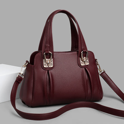 バッグ 新作 中高年女性 カジュアル ソフトレザー 大容量 メッセンジャーバッグ ファッション トレンド ハンドバッグ レディースバッグ