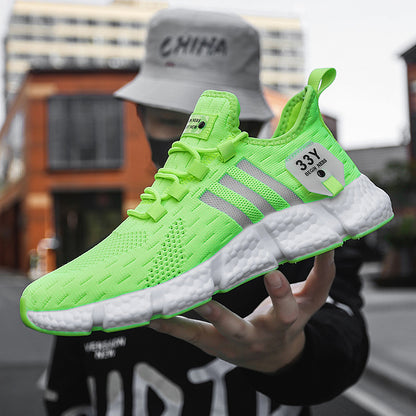 通気性のある軽量ニットメッシュランニングシューズ メンズカジュアルスニーカー