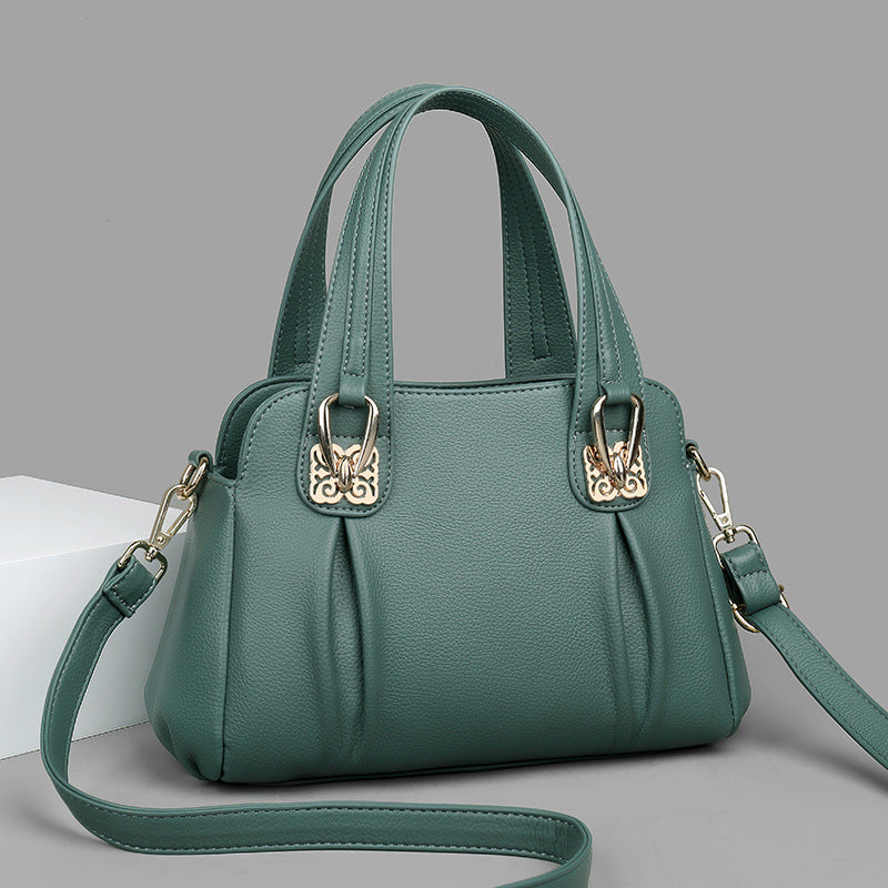 バッグ 新作 中高年女性 カジュアル ソフトレザー 大容量 メッセンジャーバッグ ファッション トレンド ハンドバッグ レディースバッグ