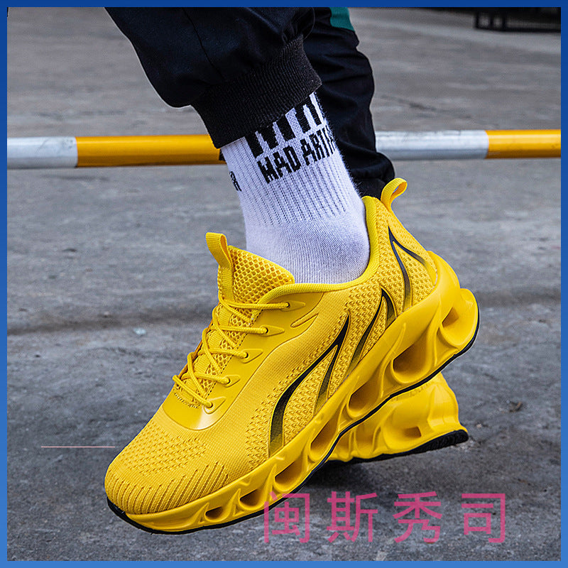 スニーカーメンズシューズクロスボーダー通気性フライニットスニーカー炎ファッショントレンドライトソールランニングシューズ