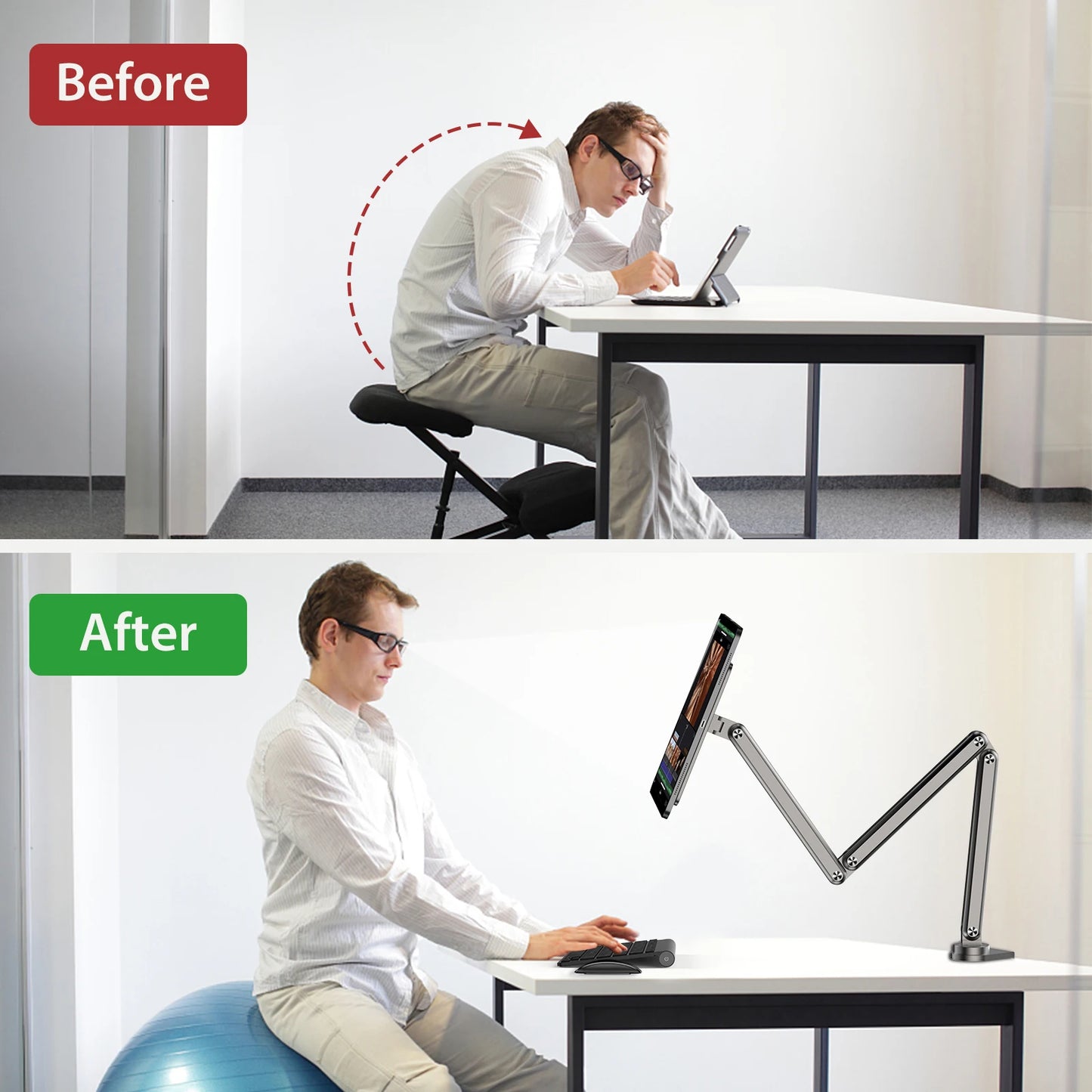 KUXIU 折りたたみ式 iPad マグネットホルダー iPad Air 11/13インチ（2024）、iPad Pro11インチ2nd/3rd、12.9インチ3rd/4th/5th 調節可能スタンド