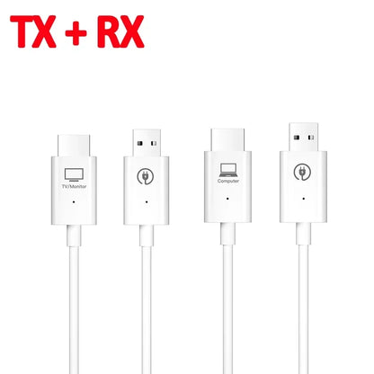 30m無線伝送用ビデオ送信機および受信機、HDMIエクステンダー、ケーブルアダプター、カメラ・PCからテレビへの画面ミラーリング