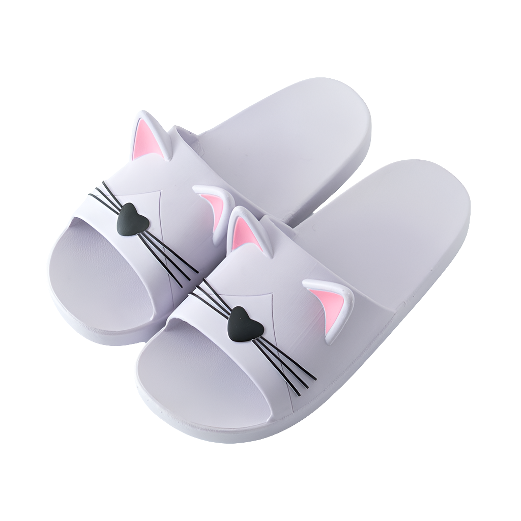 レディーススリッパ かわいい漫画猫 室内浴室動物スリッパ カップルスライド デザイナーフリップフロップ ソフトシューズ