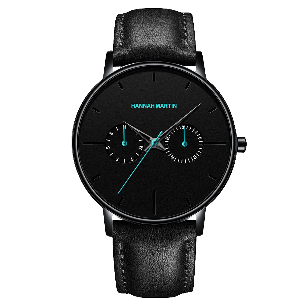 メンズ多機能防水クォーツ時計トップレイヤー牛革時計学生トレンドニッチブランドinsビジネスウォッチ