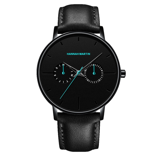 メンズ多機能防水クォーツ時計トップレイヤー牛革時計学生トレンドニッチブランドinsビジネスウォッチ