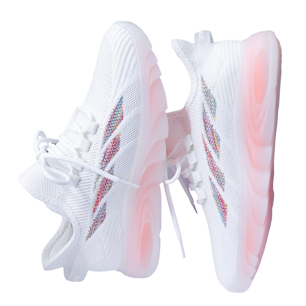 通気性メッシュスニーカー レディース 夏 新作 韓国風 カジュアルランニングシューズ 小さめホワイト 快適