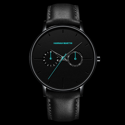 メンズ多機能防水クォーツ時計トップレイヤー牛革時計学生トレンドニッチブランドinsビジネスウォッチ